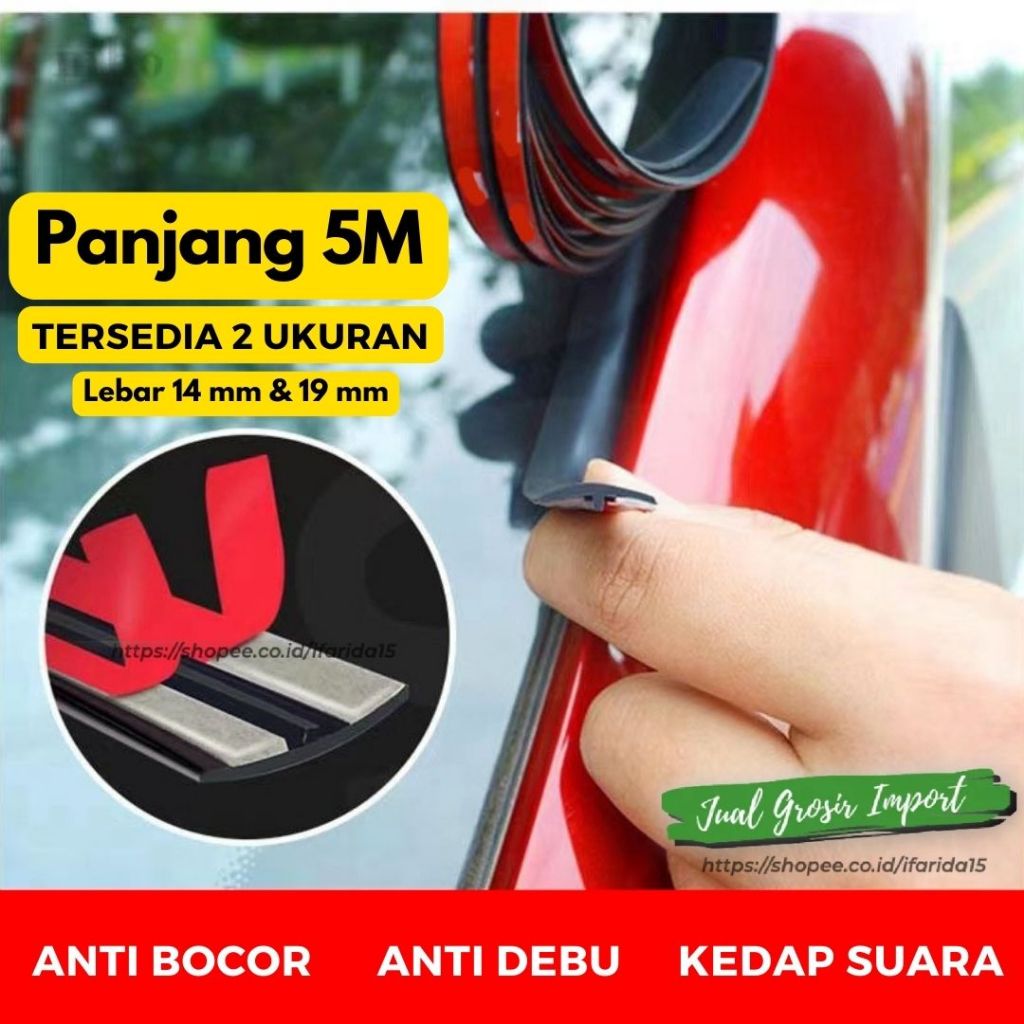 Jual Seal Karet Strip Segel List Kaca Mobil 14mm 19mm Universal Anti ...