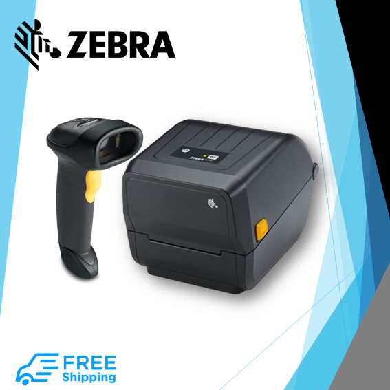 Jual Zebra ZD230 Thermal Printer + LS2208 1D Wire Barcode Scanner ...