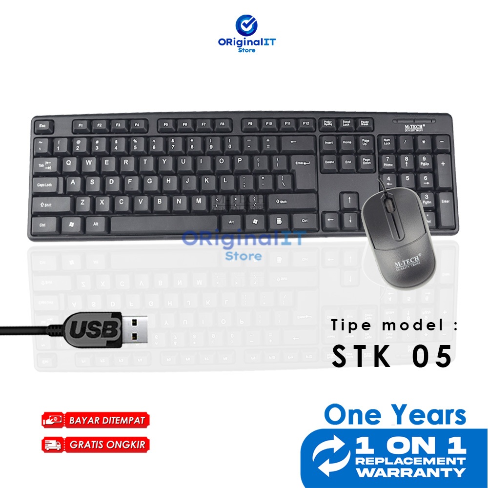 Jual MTECH Keyboard Combo Mouse USB Keyboard Mouse Komputer PC Laptop ...