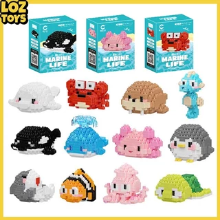 LOZTOYS Seri Kehidupan Laut Mainan Blok bangunan Whale Edukasi Bricks Balok Susun Partikel Kecil