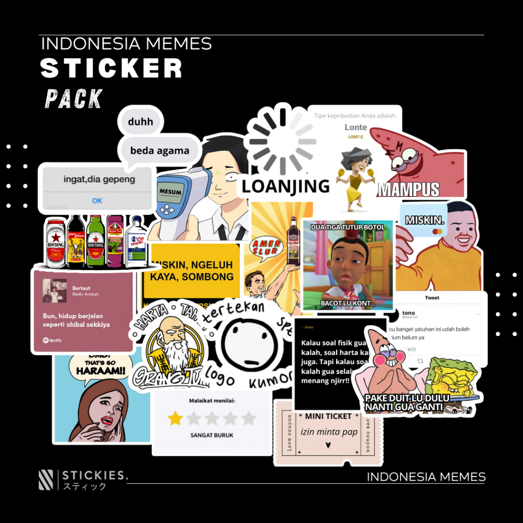 Jual Stiker Sticker Pack Indonesia Memes High Quality Vinyl