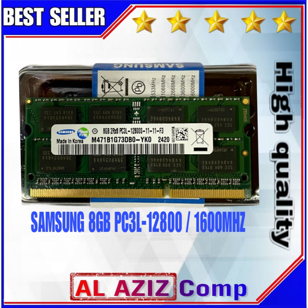Jual RAM LAPTOP SAMSUNG 8GB DDR3 PC3L-12800S 1600MHz SODIMM
