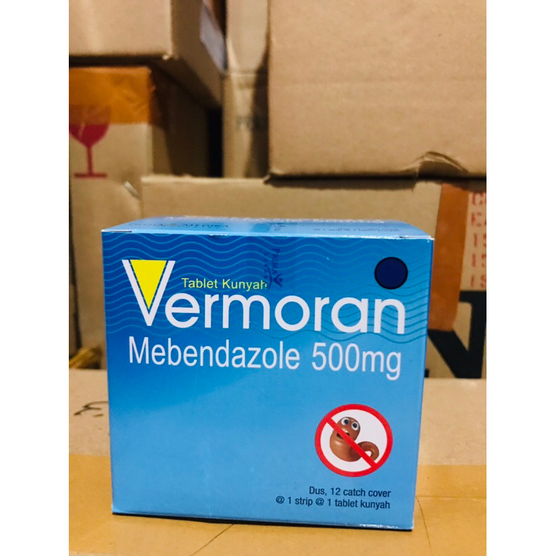 Jual Vermoran Mebendazole 500 mg Box isi 12x1 Tablet / Obat Cacing ...