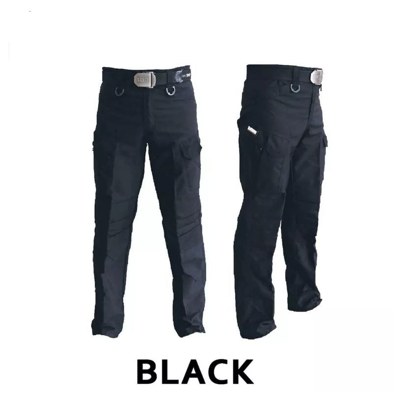 Jual Celana Chino cargo kimpol tactical fit Hitam formal kantong ...
