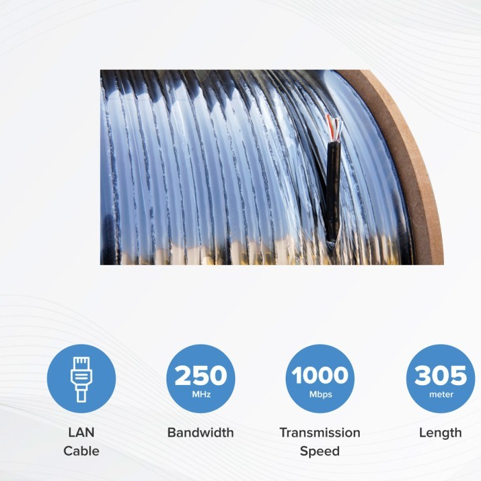 Jual Kabel lan 305m Nyk Outdoor cat 6e utp - Cable lan rj45 roll nyk ...
