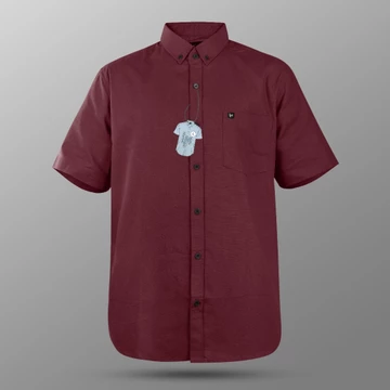 Kemeja Basic Polos Lengan Pendek Pria Dewasa Slimfit Katun Sigaret Premium By LM