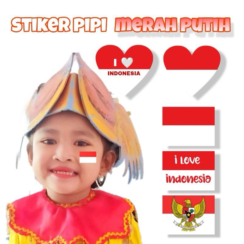 Jual STIKER PIPI MERAH PUTIH LOVE INDONESIA 17 Agustus Stiker Anak ...