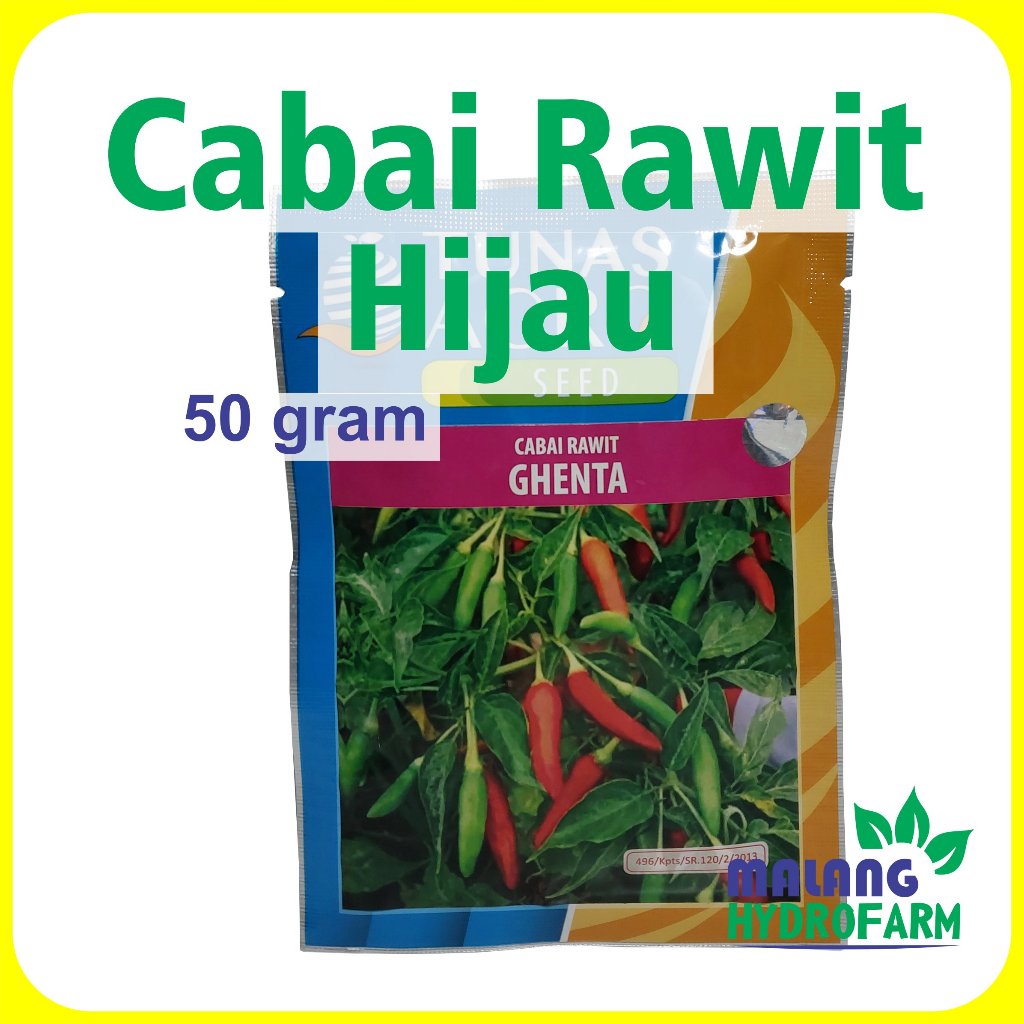 Jual Benih Cabai Rawit Hijau Ghenta 50 gram Tunas Agro dataran rendah ...