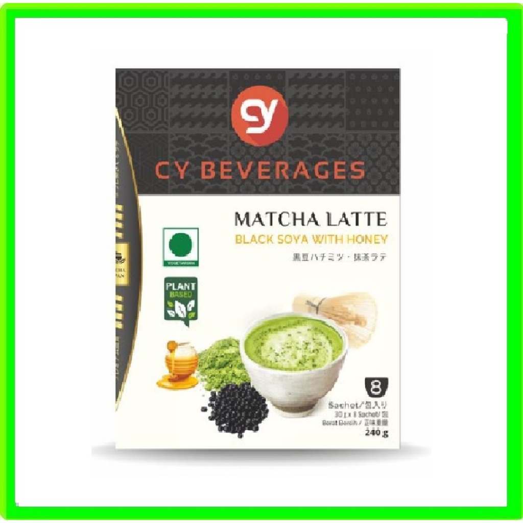 Jual CY Plant Based Matcha latte Black Soya With Honey 240gr Sarapan 8S ...