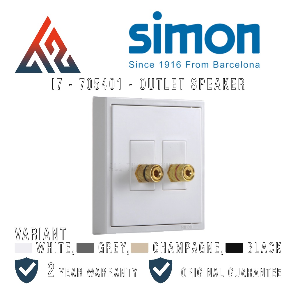 Jual Simon I7 Stop Kontak Single Socket Speaker Outlet - 705401 ...