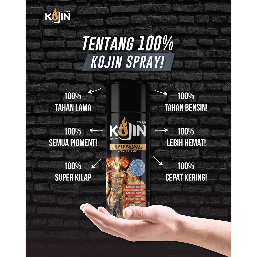 Jual Cat Semprot KOJIN Hi-Temp Black 300cc Tahan panas HT01 / Pilox ...