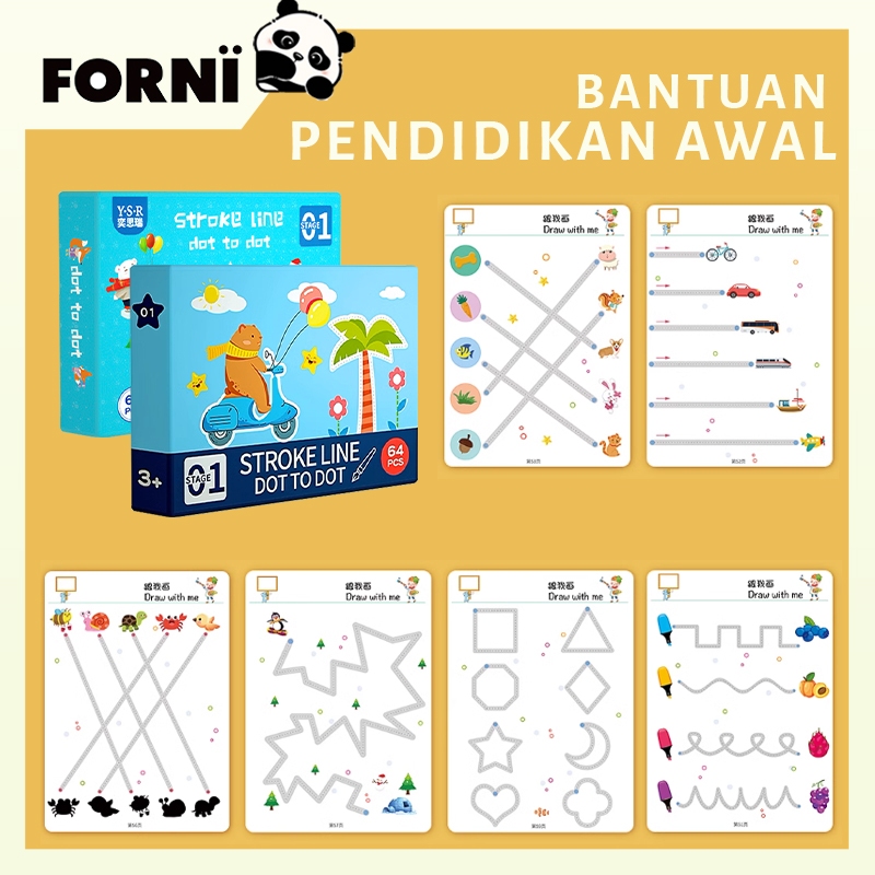 Jual [64 Pages] Reusable MAGIC WORKBOOK Dot To Dot Wipe And Clean book ...