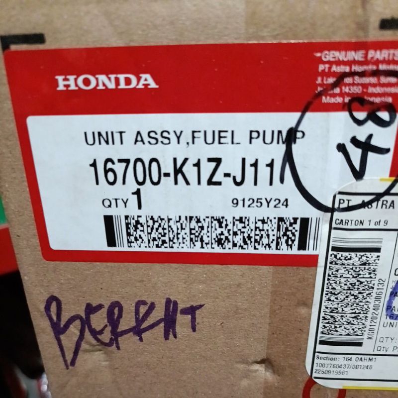Jual 16700 K1Z J11 FUEL PUMP ASSY UNIT PCX160 2021 2022 2023 ORIGINAL ...
