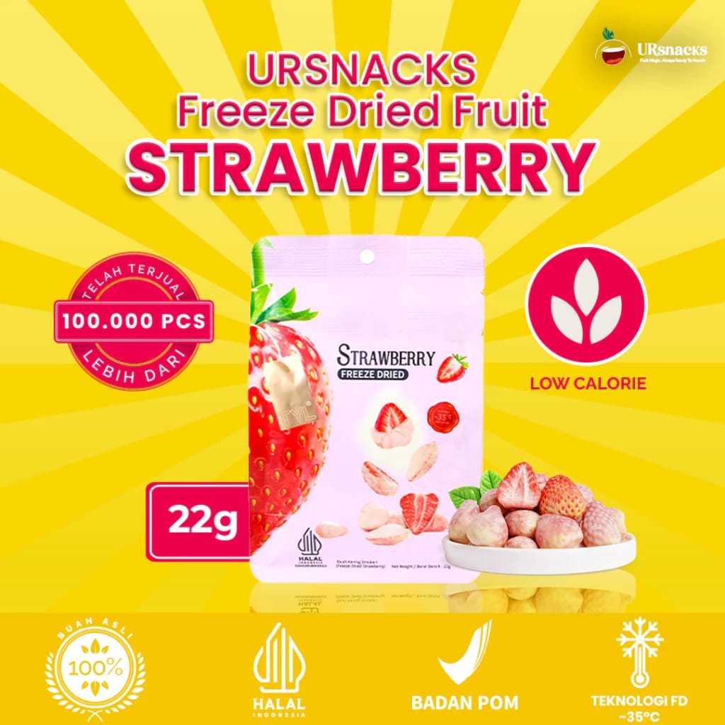 Jual Snack import | Ursnack Freeze Dried Snack Buah Strawberry Kering ...