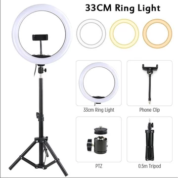 Ring Light 33CM LED Tanpa Tripod – Lampu Selfie Makeup Live Streaming