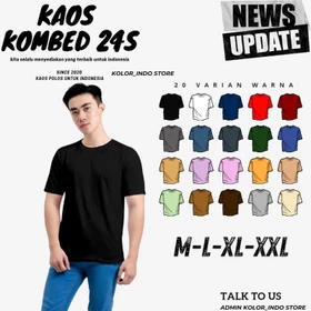 Kaos Polos Combed 24S Cotton Combed Premium Kaos Lengan Pendek Pria Wanita