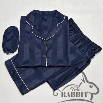 PP Piyama Bajutidur Garis Salur Dan Kotak Persegi Satin Bagus Panjang Sampai Jumbo