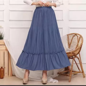 Rok Plisket Susun Korea Panjang 92cm Fit To Jumbo