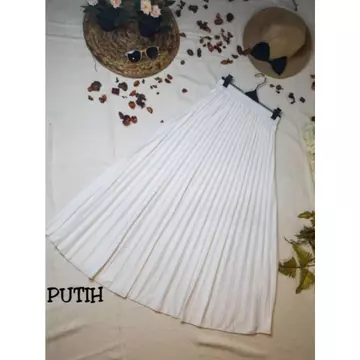 Rok Plisket Panjang Premium Katun Pinggang Karet