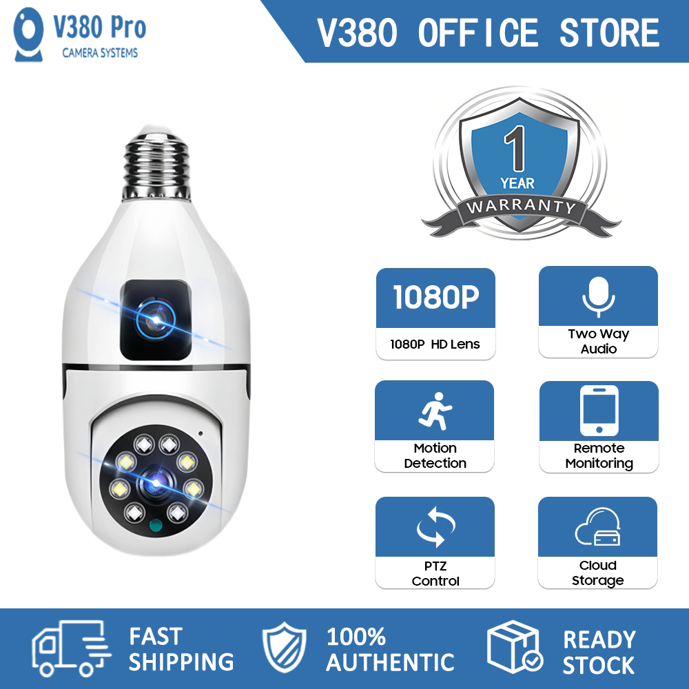 Jual Kamera CCTV Bulb V380 Pro Lensa Ganda Tanpa WIFI Kamera