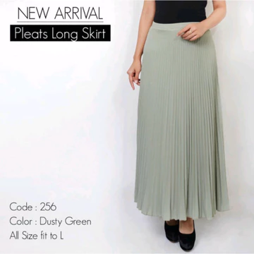 Rok Plisket Panjang Premium Katun Pinggang Karet