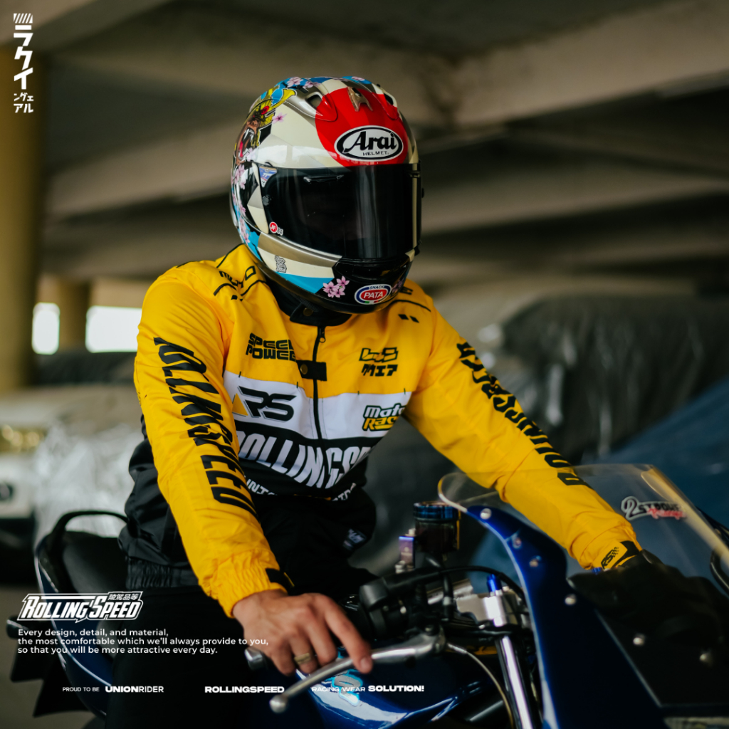 Jual Rollingspeed Jacket New Vintage Rusher Yellow Black - Jaket Anti ...