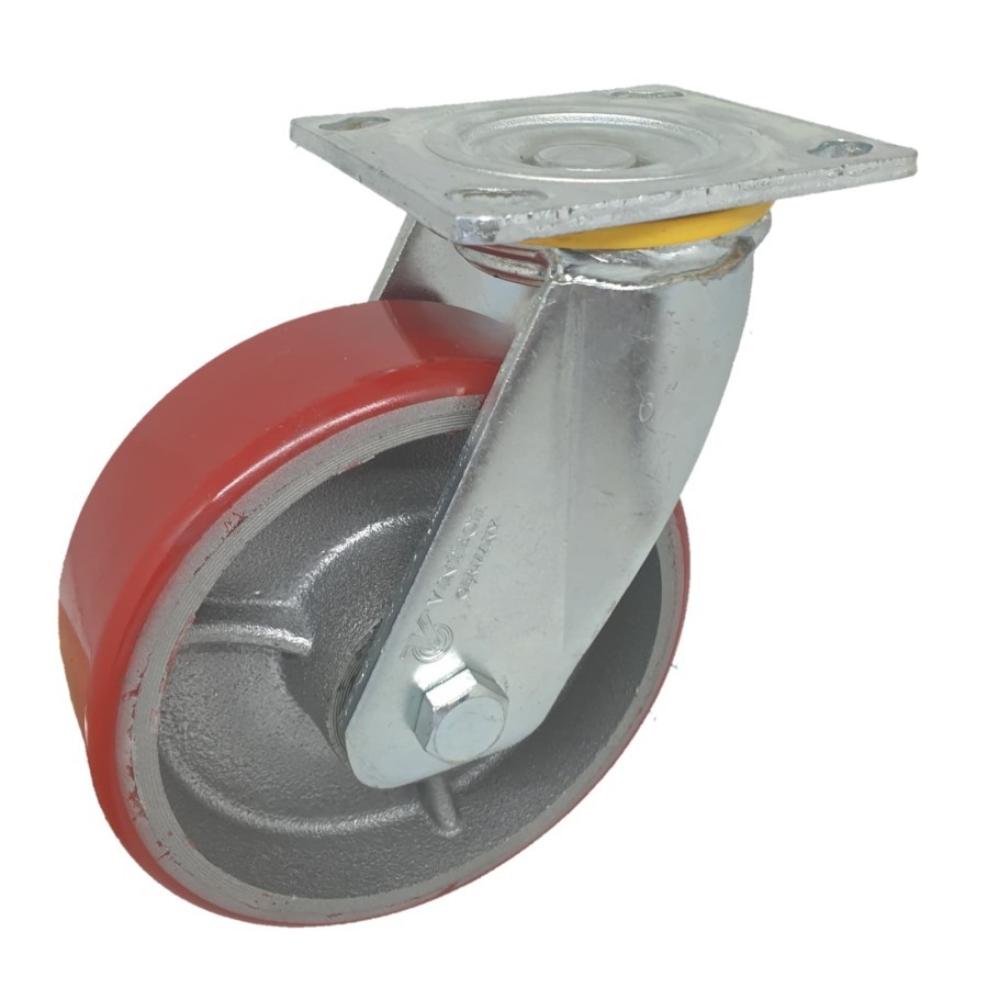 Jual Roda PU Flat Besi Cor Heavy Duty 6