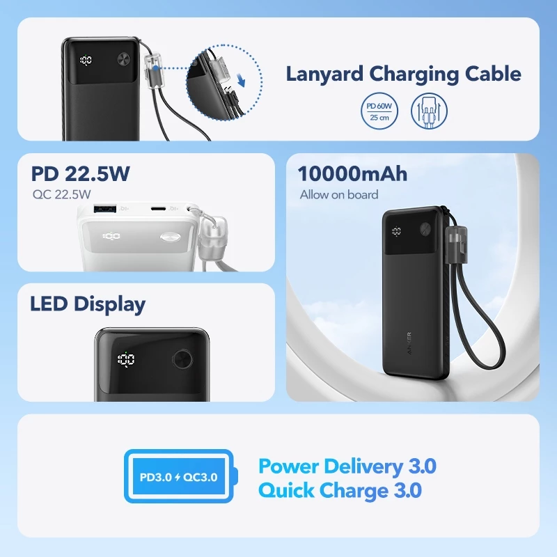 Anker Power Bank 10,000mAh 22.5W Fast Charging