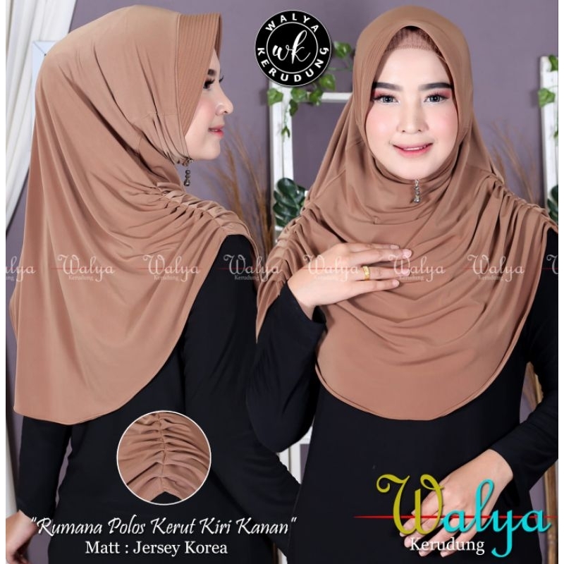 Hijab Instan Standar Polos Rumana || Krudung Instan ( Kerut Kiri Kanan )