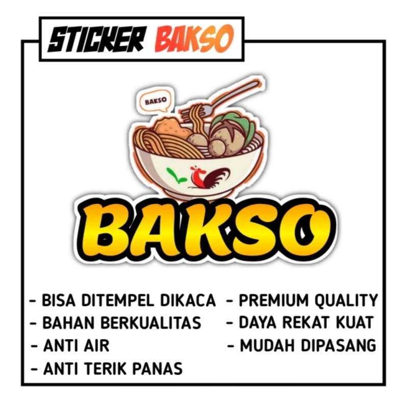 Jual Sticker Bakso | Sticker Gerobak Kaca Jualan | Shopee Indonesia