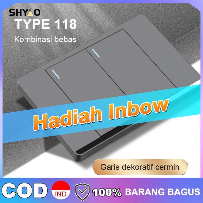 Jual Hadiah inbow Saklar Gray 118 Wall Light Switch 1/2/3/4 Gang 1Way ...