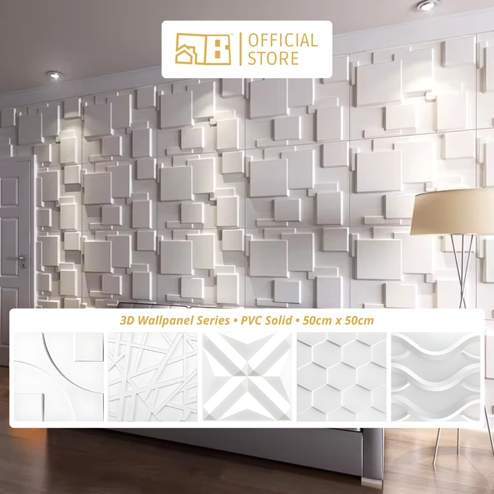 Jual (13 Motif) 3D Wallpanel 50cm x 50cm PVC Solid Dekorasi Dinding ...