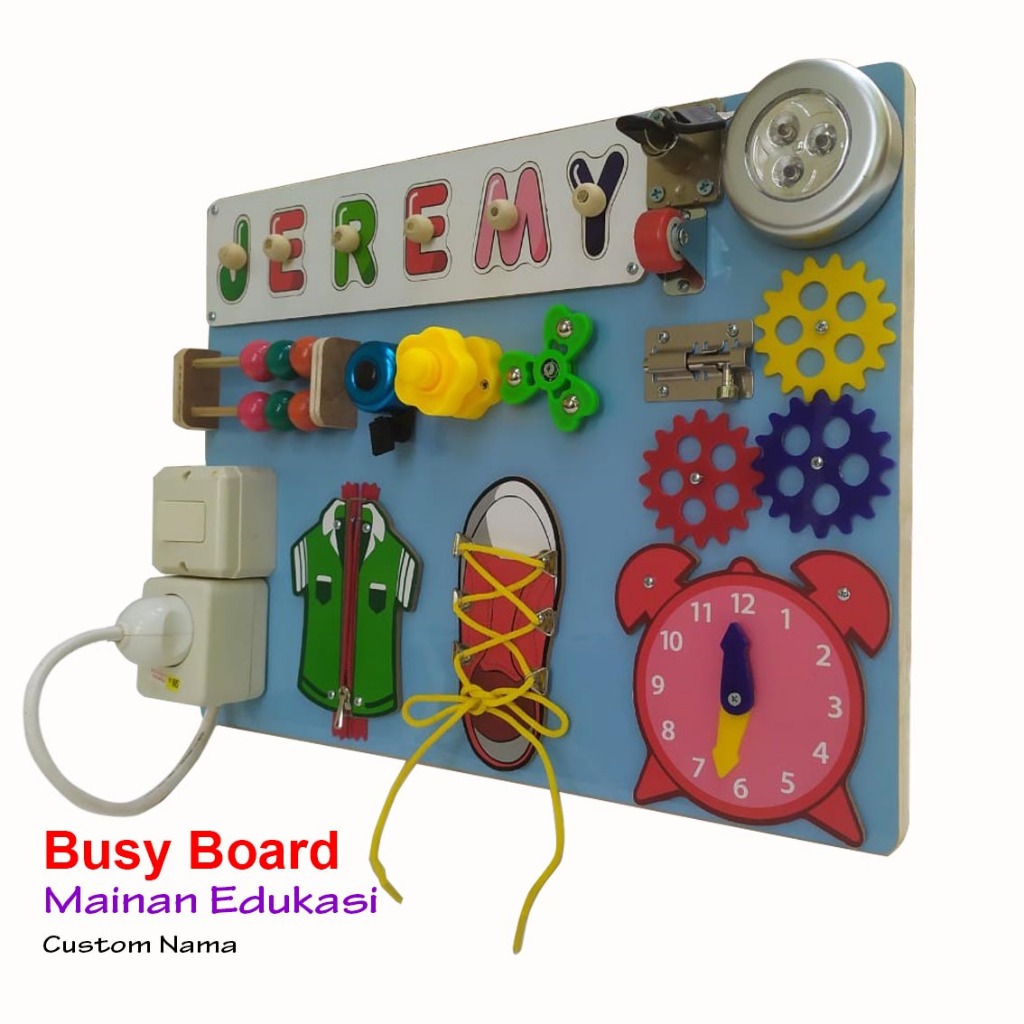 Jual Busy Board 30x40 Mainan Edukasi Custom Nama | Shopee Indonesia