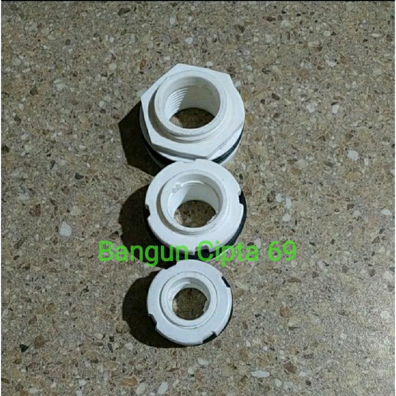 Jual mur tangki pvc/socket drat tangki ukuran 1/2