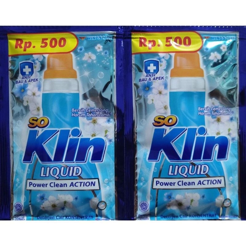 Jual 24 Sachet - Soklin So Klin Liquid Detergent Cair 2 Renteng ...