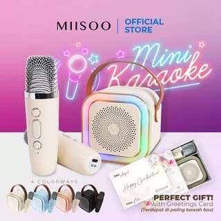 MIISOO Mini Set Karauke Speaker Microphone Karaoke Mini Set Portable Bluetooth Speaker Karauke + MIC