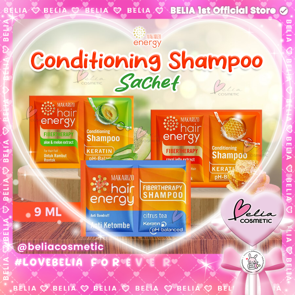 [ BELIA ] MAKARIZO Hair Energy Shampoo Sachet 10mL (2x5mL) | Fibertherapy Shampo Sampo