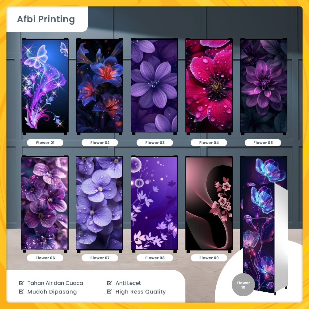 Jual Stiker Kulkas 1 Pintu Stiker Pintu WC Motif / Kulkas Mawar ...