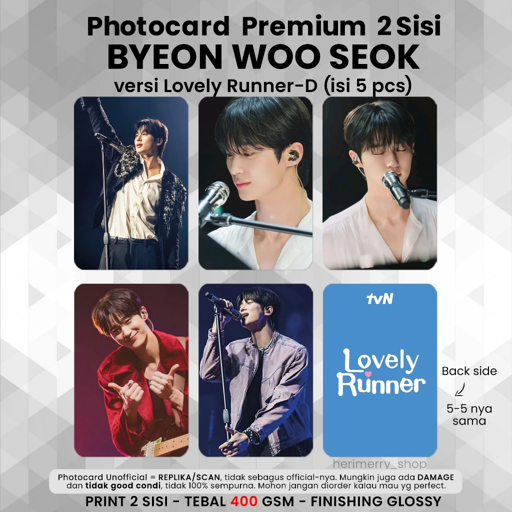 Photocard Byeon Wooseok dan Ryu Sunjae - Kartu Kpop Merch Unofficial Premium 2 Sisi