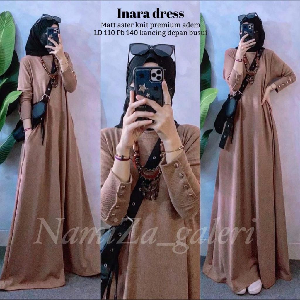 Jual INARA DRESS / INARA SET ROK / SABINA BATWING POLOS KEKINIAN LABEL ...