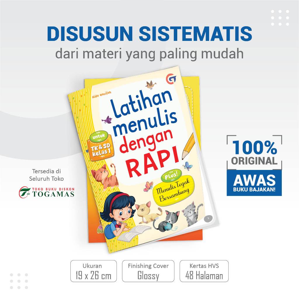 Jual LATIHAN MENULIS DENGAN RAPI UNTUK TK & SD KELAS 1 / CALISTUNG ...