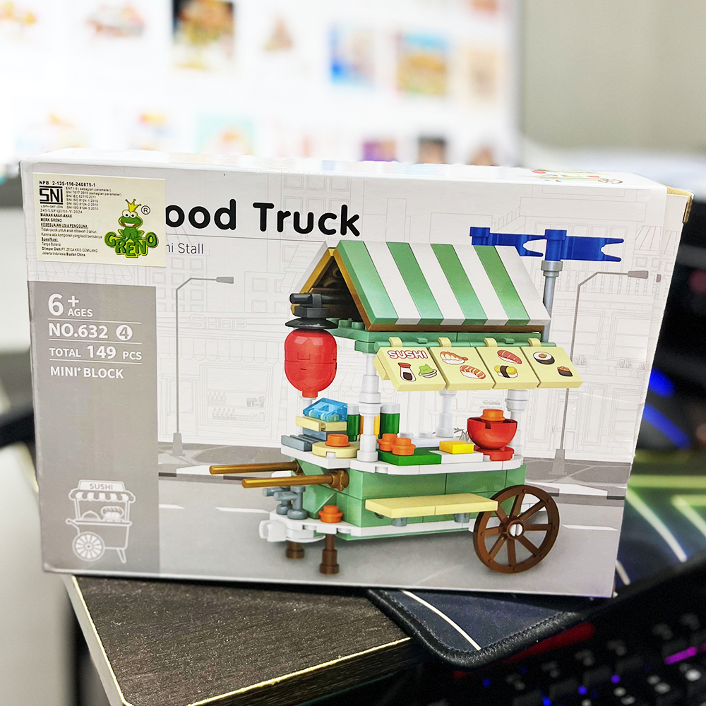 Jual Mainan Balok Susun Lego Stand Makanan Mini Block Food Truck