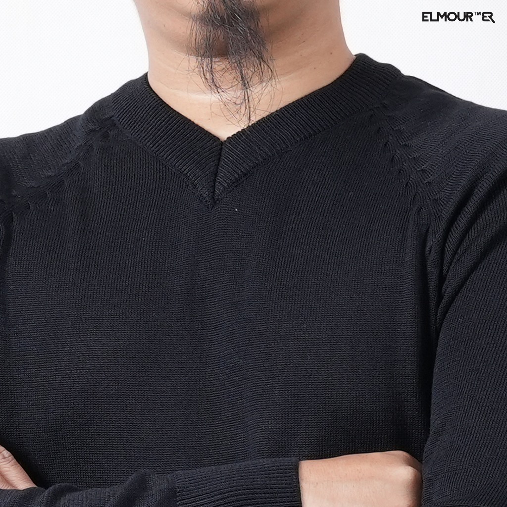 Jual Elmour Sweater Rajut Pria Katun V Neck Series | Shopee Indonesia