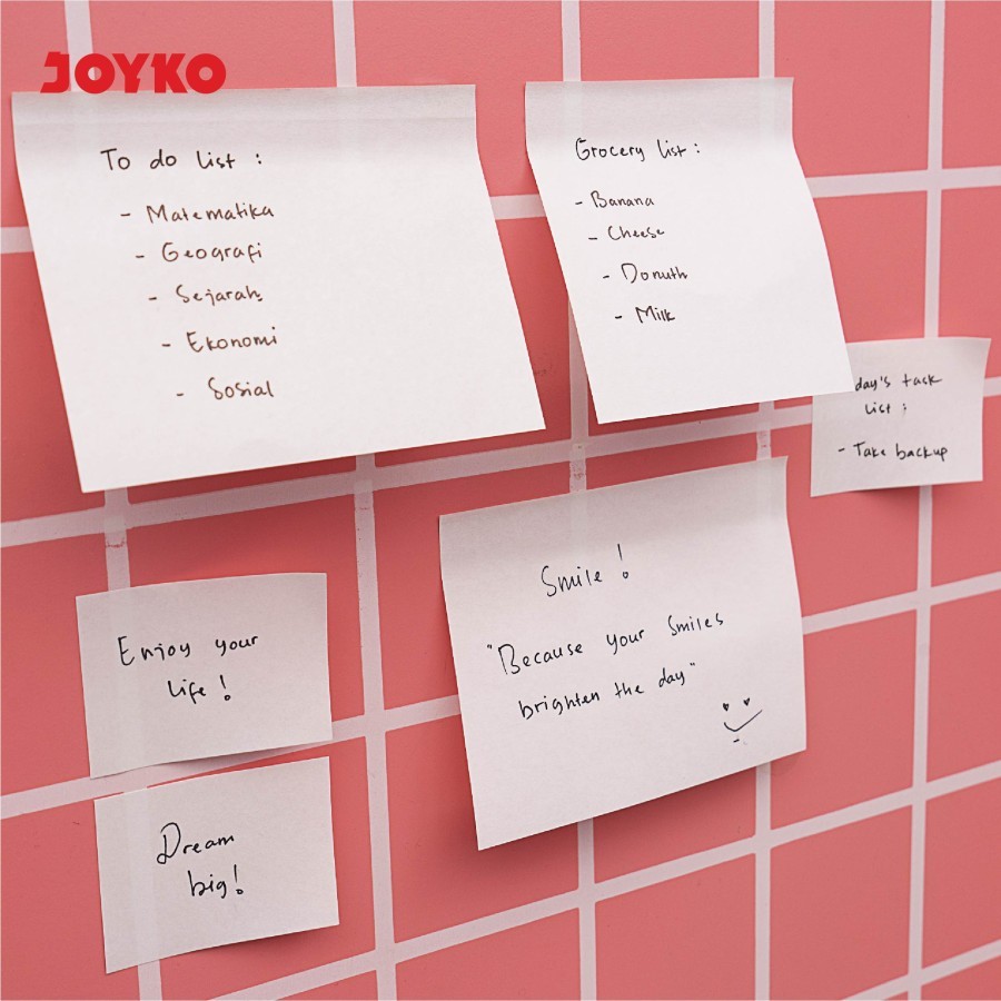 Jual Memo Kertas Tempel Putih Joyko MMS 657 White Sticky Notes 100 lbr ...