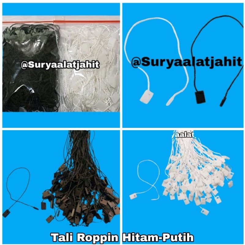 Jual Tali Roppin hitam-putih (1bks+/-1000pcs) =rp.26.500/1bks | Shopee ...