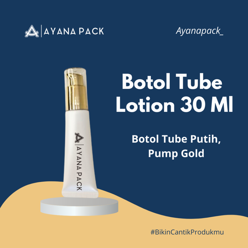 Jual Botol Tube Lotion 30ml Pump Gold / Botol lotion / Botol tube pump ...
