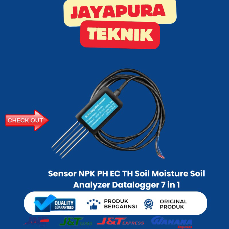 Jual Sensor NPK PH EC TH Soil Moisture Soil Analyzer Datalogger 7 in 1 ...