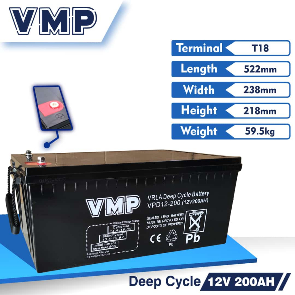 Jual Aki VMP 12V 200AH Baterai VRLA Deep cycle VMP 12V 200Ah Accu ...