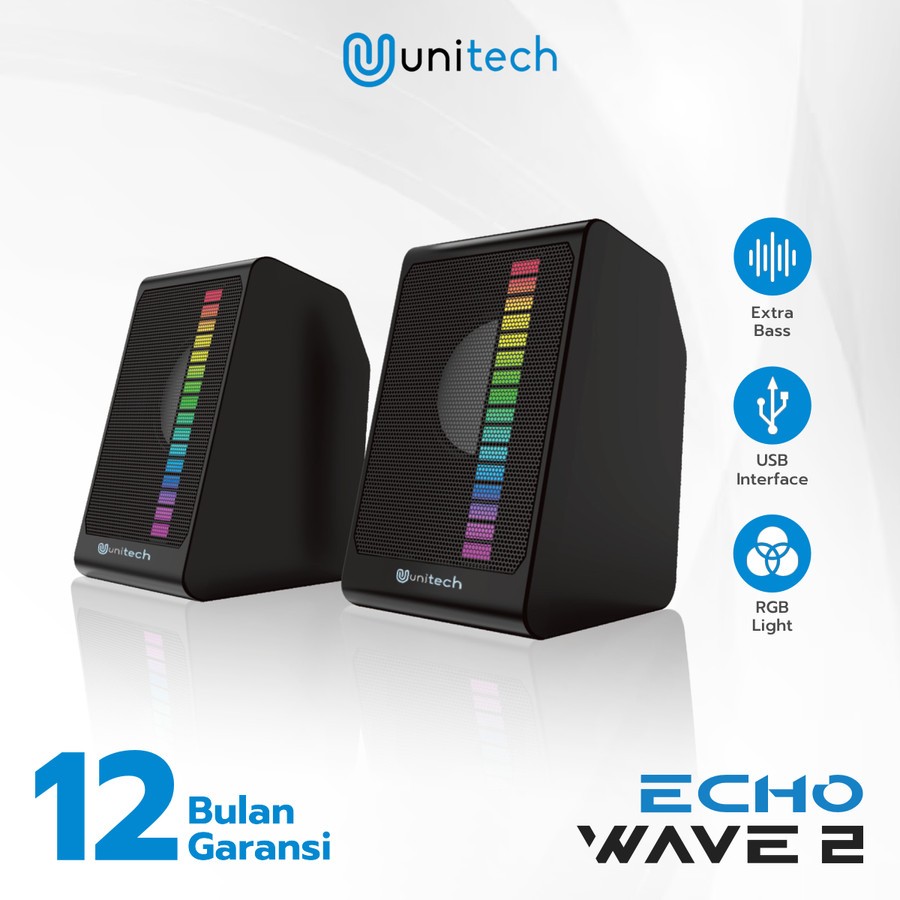Jual Speaker Kabel Unitech Echo Wave 2 Speaker Komputer Desktop RGB ...