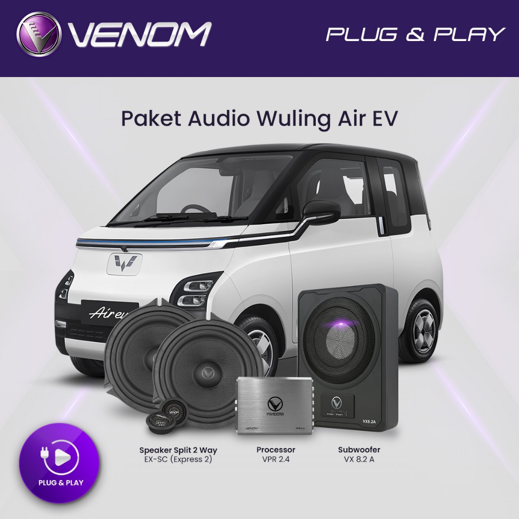 Jual Venom Express Wuling Air EV Listrik Paket Audio Mobil Plug and ...